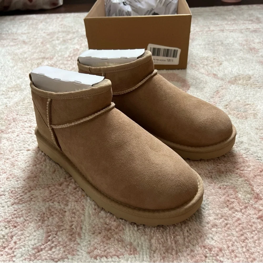UGG Classic Ultra Mini Boots in Sand - Picture 5 of 7